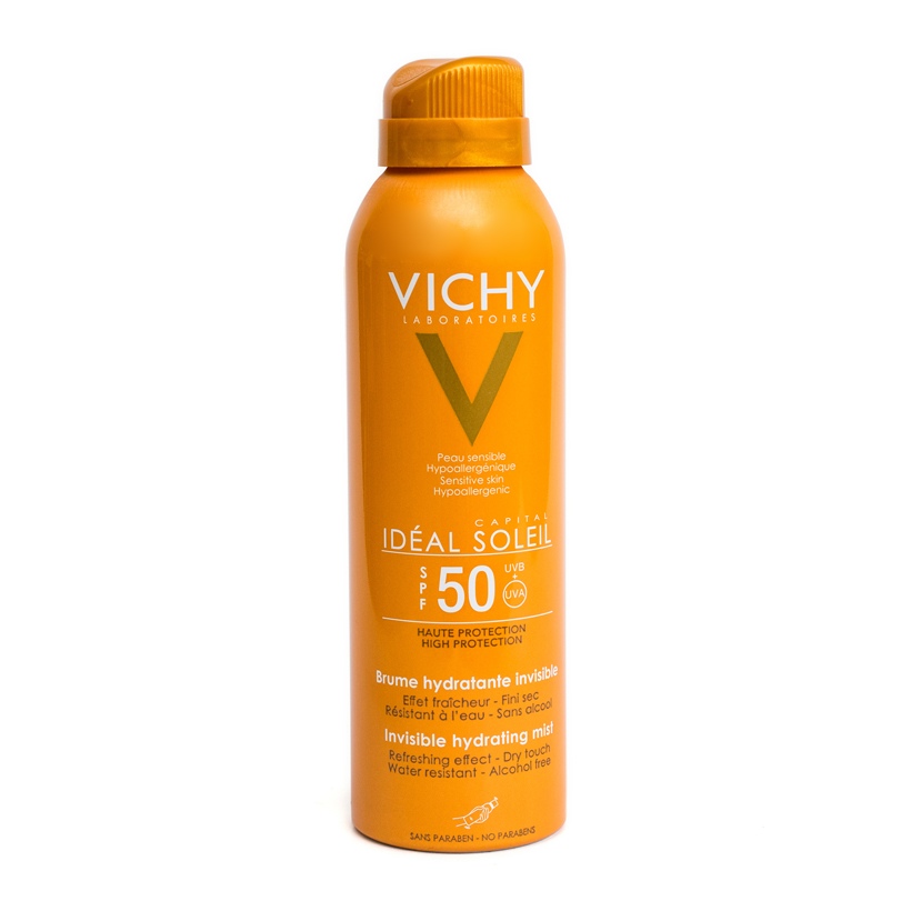 Kem chống nắng vichy dạng xịt ideal soleil invisible hydrating mist spf 50 pa+++